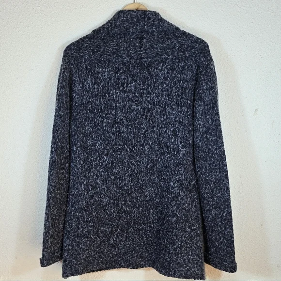 Vintage Italian Wool Blend Open Front Cardigan Sweater Neutral Cozy Size M - Picture 4 of 14